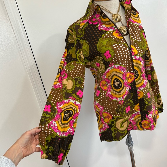 VINTAGE IGLWU MARDI MODES NEW YORK BOHEMIAN MOD PSYCHEDELIC ART TOP ..VERY RARE! - Picture 3 of 14